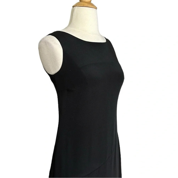 BLOOMINGDALE’S Silk Dress Black Classic Timeless Chic Midi Length, Size 2 - Picture 4 of 16
